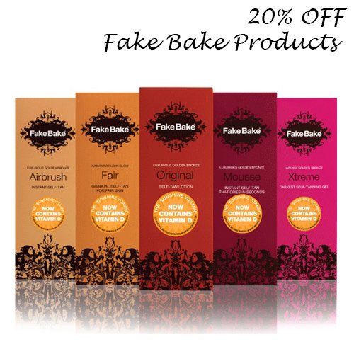 20% OFF Fake Bake Tanning Products