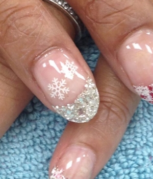 nude nails with a sparkle